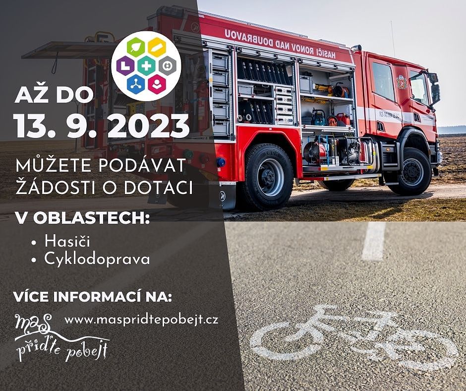 Dotace IROP+ v oblastech: HASIČI a CYKLODOPRAVA