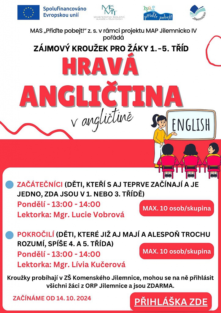 KROUŽEK HRAVÁ ANGLIČTINA V JILEMNICI